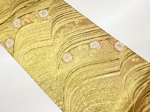 波に草花模様織出し袋帯